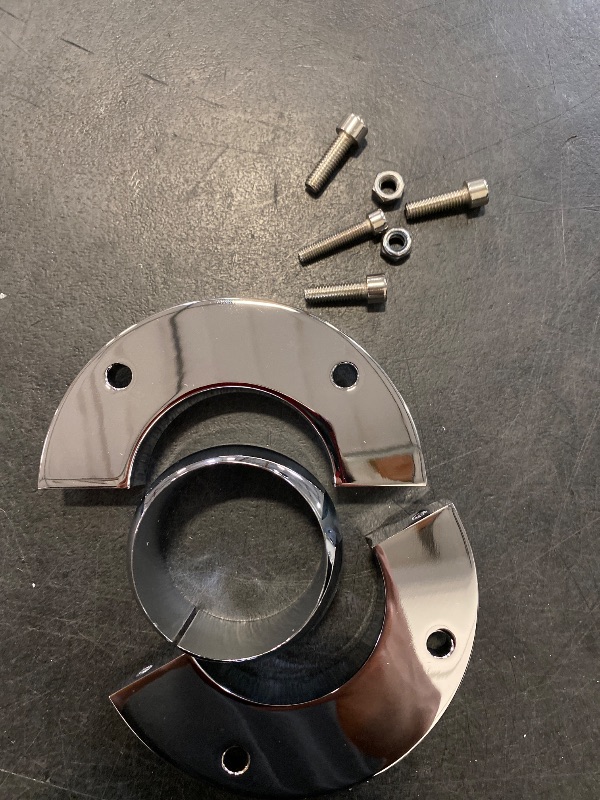 Photo 1 of ANTUKO Chrome Steering Column Floor Mount Replacement for 2 Inch Columns Swivel SBC BBC 350 Universal