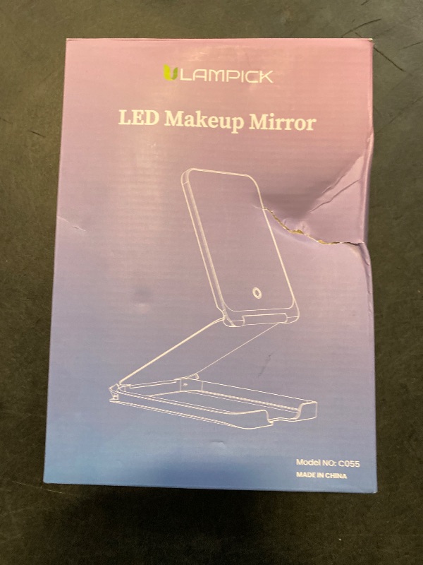 Photo 1 of LAMPICK Travel Makeup Mirror with Lights, Portable 1X Vanity Mirror with 5X Lighted Magnification,72 LEDs 3 Color Lights, Rechargeable 1000mAh Battery, Freely Adjust Height and Angle