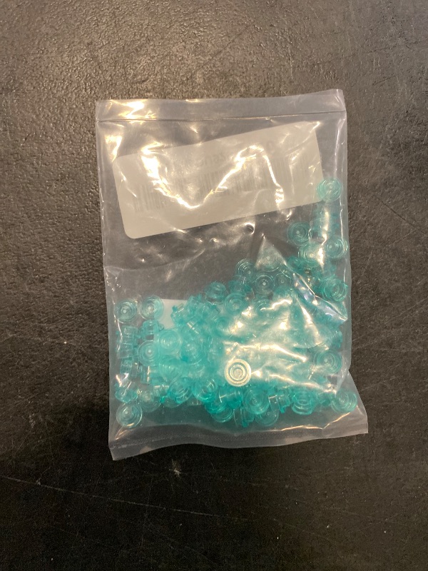 Photo 1 of LEGO Parts: 100 Round Transparent Blue Plates 1x1