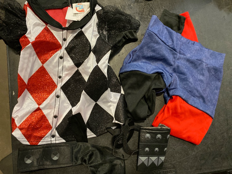 Photo 1 of (S) Rubies Girl's DC Superhero Deluxe Harley Quinn Costume for Themed Parties and Halloween, Small
