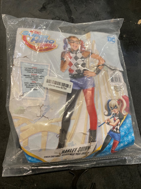 Photo 1 of (S) Rubies Girl's DC Superhero Deluxe Harley Quinn Costume for Themed Parties and Halloween, Small