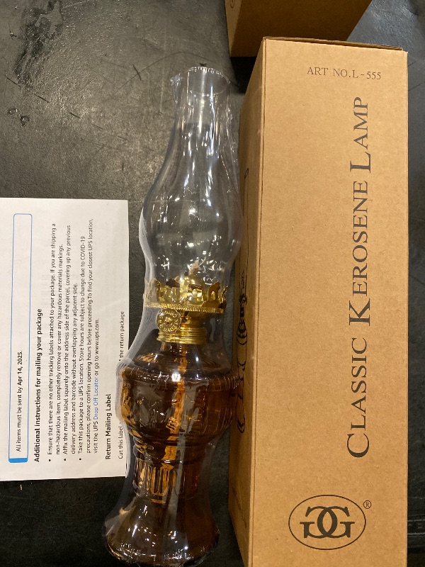 Photo 1 of DNRVK 2 Pieces Rustic Oil Lamp Lantern Vintage Color Glass Kerosene Lamp 12.8''Chamber Oil Lamps for Indoor Use Home Decor Lighting Classic Old Hurricane Lamp for Emergency Lighting