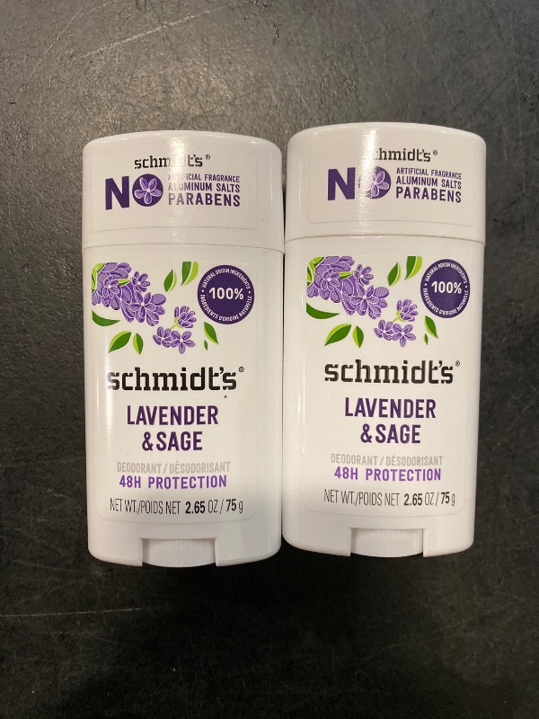 Photo 1 of Schmidt's Aluminum-Free Vegan Deodorant Sandalwood & Citrus 2 Count for Women and Men, with 24 Hour Odor Protection, Natural Ingredients, Cruelty-Free, 2.65 oz