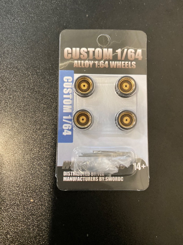 Photo 1 of Carlomo 1/64 Scale N-Class Alloy Wheels and Rubber Tires with Axles Detail Up Kits (4pcs/1 Kit) Modified Parts for 1:64 Diecast Model Cars (N018A)