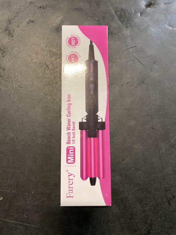 Photo 1 of FARERY Mini Waver Curling Iron, 1/2 Inch, Hair Crimper for Women Beach Waves, Keratin & Argan Oil Infused, Dual Voltage, Pouch Bag