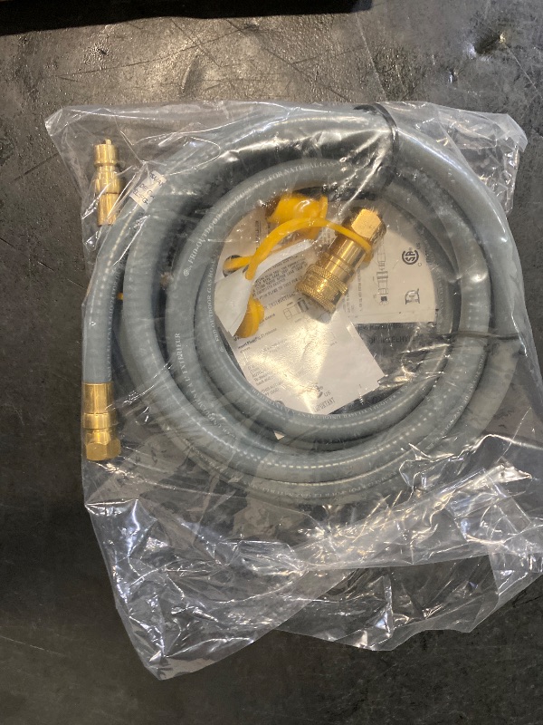 Photo 1 of GASPRO 12 Feet 3/8" ID Natural Gas Hose, Low Pressure LPG Hose with Quick Connect, for Weber, Char-broil, Pizza Oven, Patio Heater and More