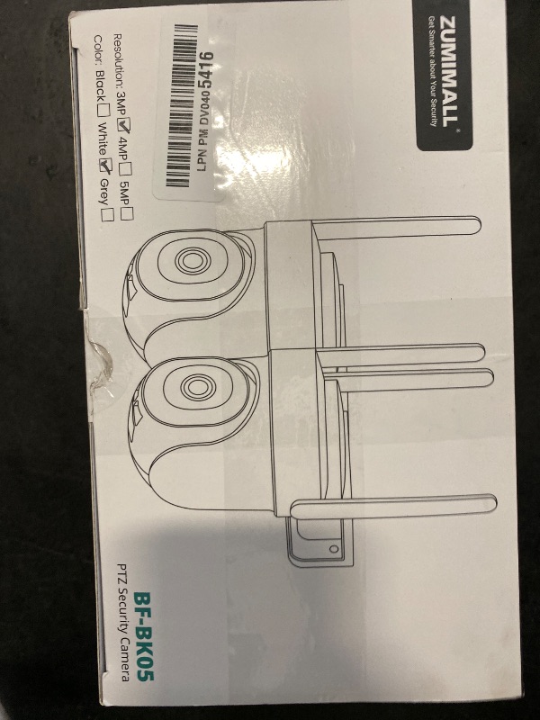 Photo 1 of ZUMIMALL 2.4G/5G WiFi Outdoor Wired Security Camera - 2Pack, 24/7 Recording Surveillance Cameras, AI Motion Detection, Cloud & SD Card Storage, 2-Way Audio, PTZ Camera Auto Tracking, IP66 Weatherproof