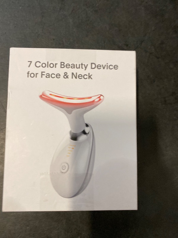 Photo 1 of ELISHINE Light Based Multifunctional Facial Massager, 7 Color Portable Face Massager Tool for Skin Care, Glossy White