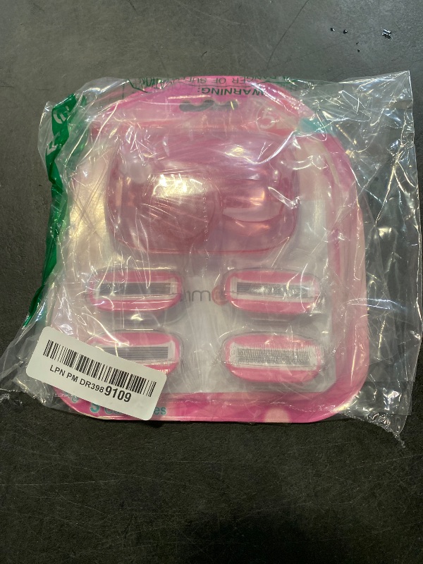 Photo 1 of DreamGenius Travel Razors for Women Include 1 Handle and 5 Cartridges, Extra Smooth 5-Blade Travel Essentials Razor with Case for Shaving, Pink