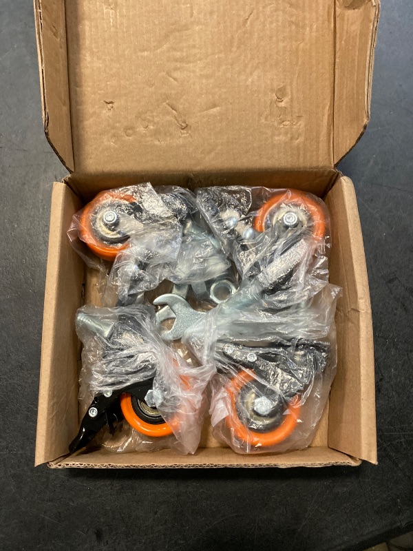 Photo 1 of Caster Wheels Heavy Duty 2 Inch Stem Caster 1/2"-13 x 1(Stem Diameter 1/2", Stem Length 1"), Safety Locking Caster Set of 4, Industrial Castor Wheels for Cart,Furniture