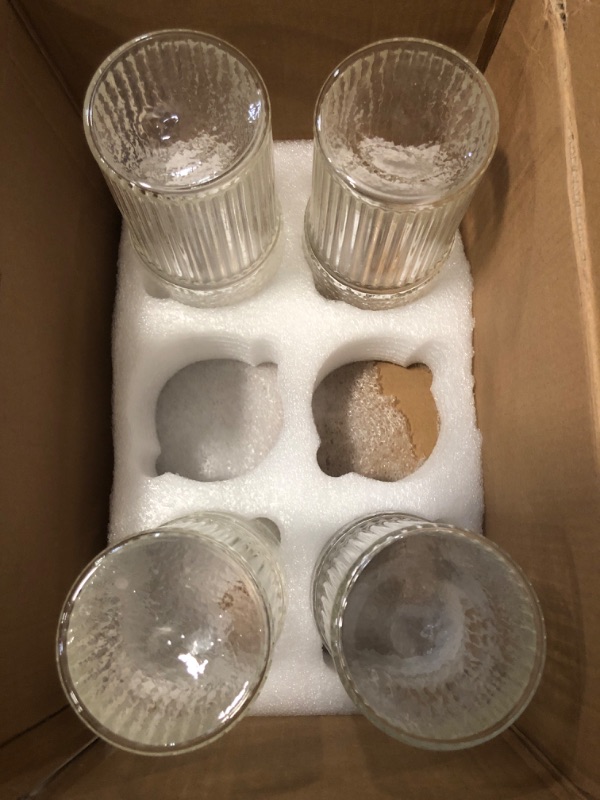 Photo 1 of ZMOWIPDL Vintage Glassware Drinking Glasses Set of 6,15 oz Hobnail Glass Cups,Embossed Clear Water Tumbler,for Beer,Cocktail,Whiskey,Juice and Various Mixed Drinks- 1 Cleaning Brush