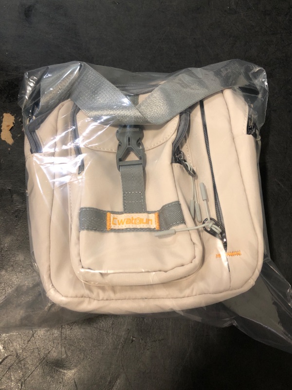 Photo 1 of Cwatcun Camera Bag?SLR DSLR Canvas Sling Bag Small Compact Camera Shoulder Bag Crossbody Camera Case photography Purse for Canon Nikon Sony Fuji Mirrorless Cameras, White