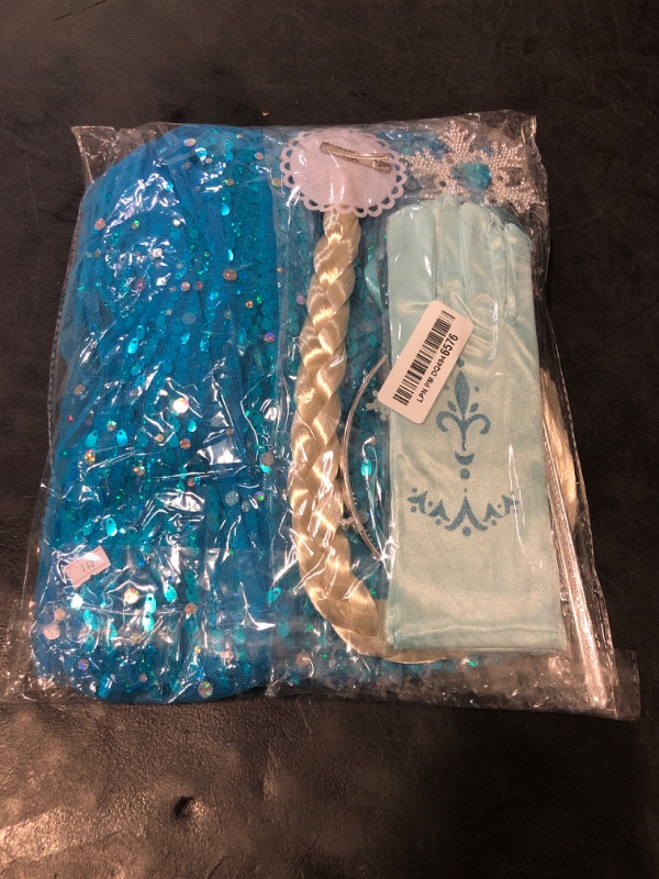 Photo 1 of (3-4 Years, Blue) Esvaiy Girls Princess Elsa Dress Costume - Luxury Sequin Halloween Birthday Party Dress Up Kids  