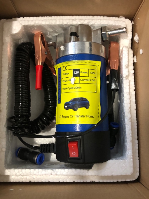 Photo 1 of AeKeatDa 100W Electric Oil Diesel Fluid Transfer Pump with Tubes Oil Extractor Pump Gear Pump for Car/Marine/RV/Boat/Motorcycle