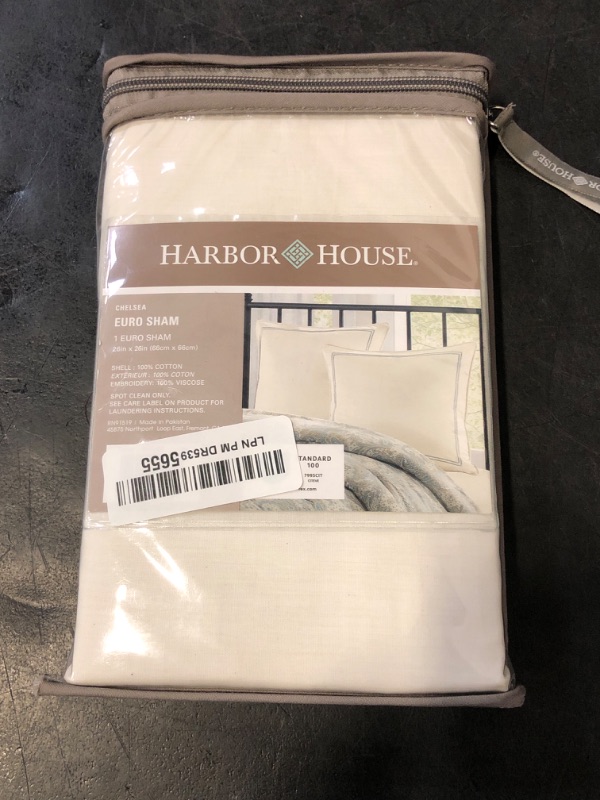 Photo 1 of Harbor House Modern Fashionable Design Euro Sham European Square Decorative Pillow Cover, Zipper Closure (Pillow Insert NOT Included), 26x26, Chelsea Ivory
