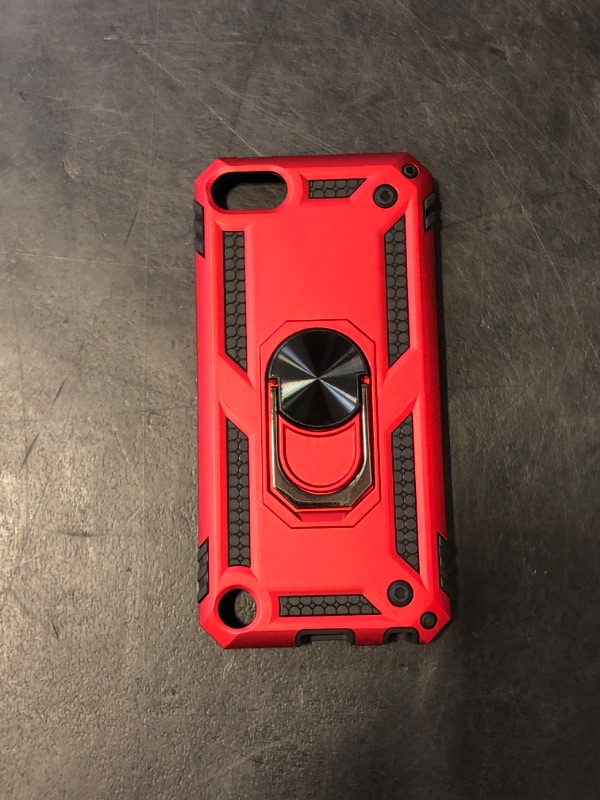 Photo 1 of ULAK Compatible with iPod Touch 7/6/5 Case with 2 HD Screen Protectors, Hybrid Rugged Shockproof Cover with Built-in Kickstand for iPod Touch 7th/6th/5th Generation (Red)LPNPMDV6250001
