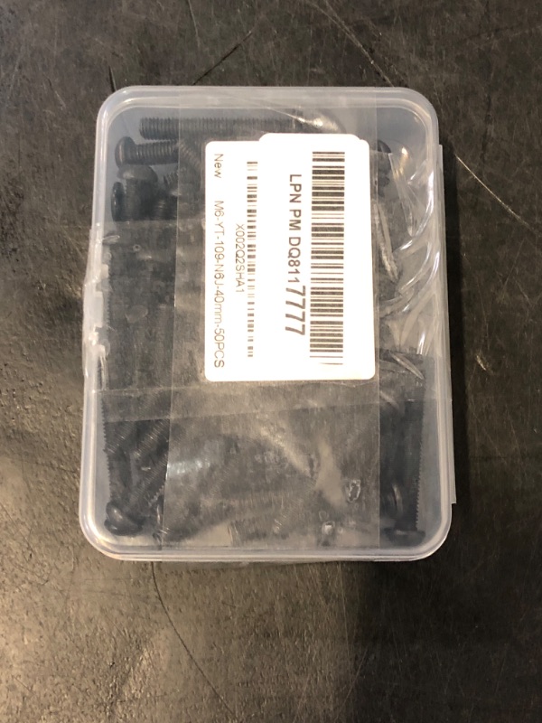 Photo 1 of M6 x 40mm Button Head Socket Cap Screws 10.9 Grade Alloy Steel, Allen Socket Drive, Black Oxide Finish, Machine Thread, 50 PCS