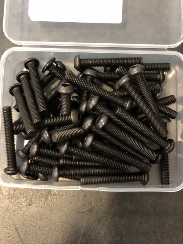 Photo 1 of M6 x 40mm Button Head Socket Cap Screws 10.9 Grade Alloy Steel, Allen Socket Drive, Black Oxide Finish, Machine Thread, 50 PCS