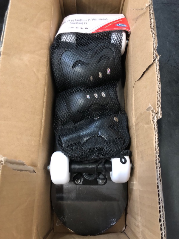 Photo 1 of Honoson 7 Pcs Skateboard for Toddlers Beginners Knee Elbow Pads Wrist Guards Gear Set (Astronaut,Age 2-5 Kids 17 x 5'')