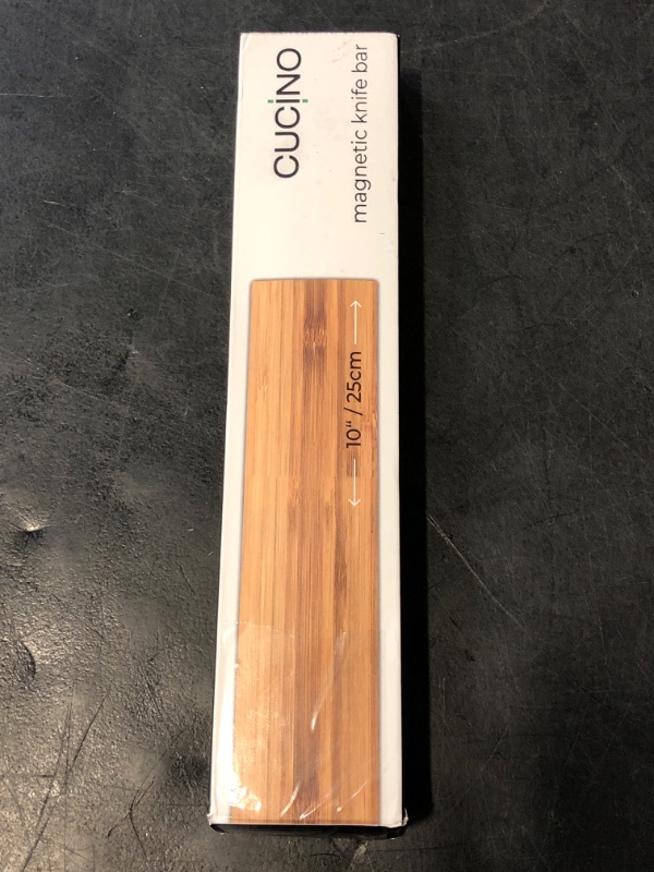 Photo 1 of CUCINO Magnetic Knife Holder for Wall 10" No Drilling incl. Self Adhesive Tape - Extra strong Knife Holder - Awarded Knife Magnetic Strip - Made of Bamboo