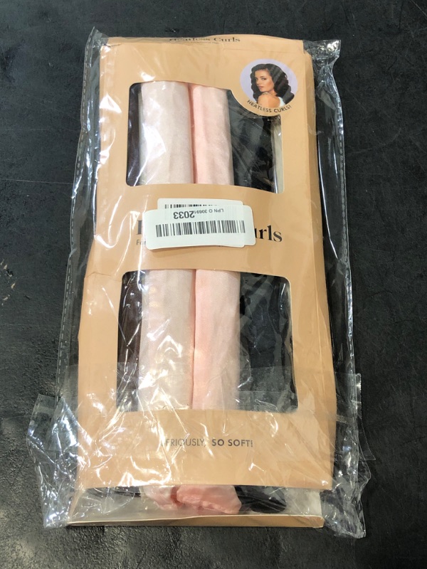 Photo 1 of Satin Covered Overnight Hair Curlers, Flexi Rods for Heatless Sleep-in Curls, Curling Rods for Straight Short Hair - 6 Pcs