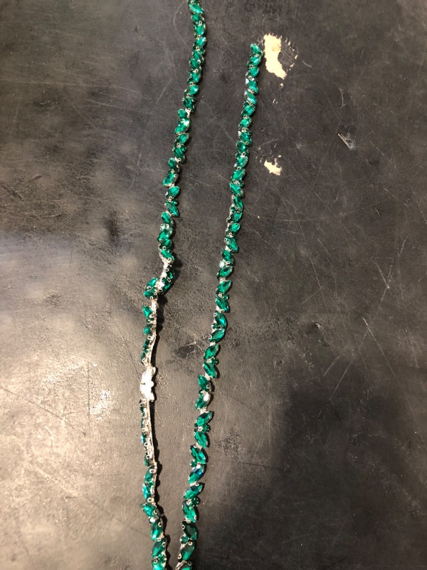 Photo 1 of uxcell 1 Yard Rhinestone Chain Trim, 10mm Bling Shiny Crystal Chain Applique for Sewing, DIY Jewelry, Clothing (Green)