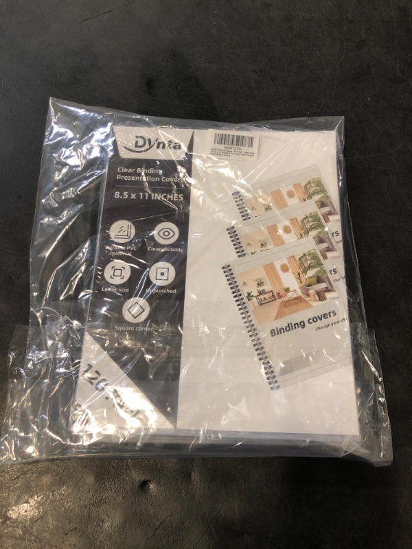 Photo 1 of Dynta Binding Covers 8 mil PVC Clear Cover Sheets for Binding, Letter Size 8-1/2 x 11 Inches, 120 Pack Report Covers, Presentation Binder, Office Supplies, Un-Punched, Square Corners