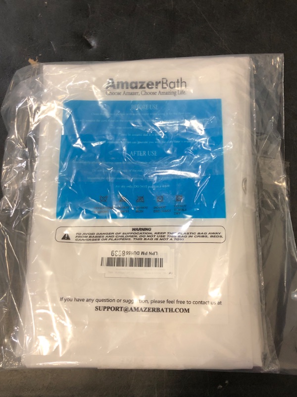 Photo 1 of AmazerBath Plastic Small 36 x 72 Narrow Frosted , PEVA Cute Stall Shower Liner, Stand Up Shower Curtain Liners with 2 Clear Weights and 6 Grommet Holes
