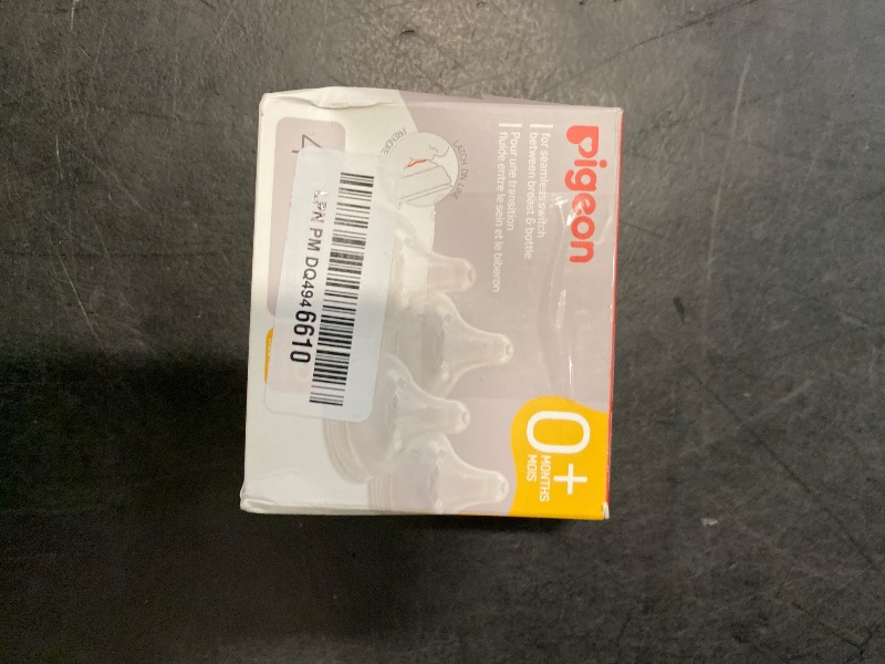 Photo 1 of Pigeon Silicone Nipple (SS) with Latch-On Line, Natural Feel, 0+ Months, 4 Counts
