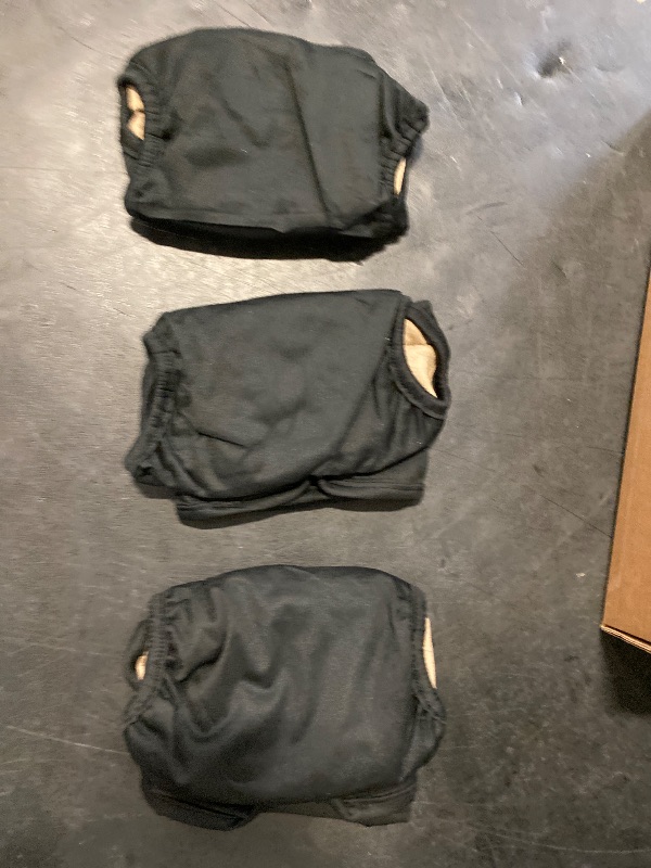 Photo 1 of (M) Grecle Washable Female Dog Diapers - Premium Reusable Diapers for Doggie in Heat - Highly Absorbent Dog Diapers Female for Pet Incontinence with Adjustable Snaps(Black, M)