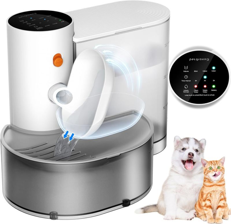 Photo 1 of AIERSA Smart Pet Water Fountain, Automatic Pet Water Fountain No Filter Needed, Filterless Cat Water Fountain, Self-Cleaning Cat Water Fountain Without Filter, Rechargeable Water Dispenser for Cats