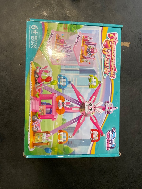 Photo 1 of AKWME Friends Girls 3-in-1 Pink Ferris Wheel Amusement Park Building Set Toy, Gift for Kids Aged 6-12 for Birthdays and Christmas 823 PCS Building Blocks Kit