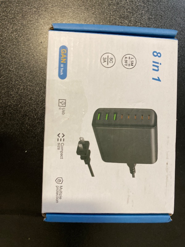 Photo 1 of 500W USB C Charger Block, 8-Port USB C Charging Station Fast Charging PD 120W PC Laptop Charger Adapter Compatible with MacBook Pro/Air/All iPad,DELL, iPhone 16/15/14/13/Pro Max/Galaxy Note