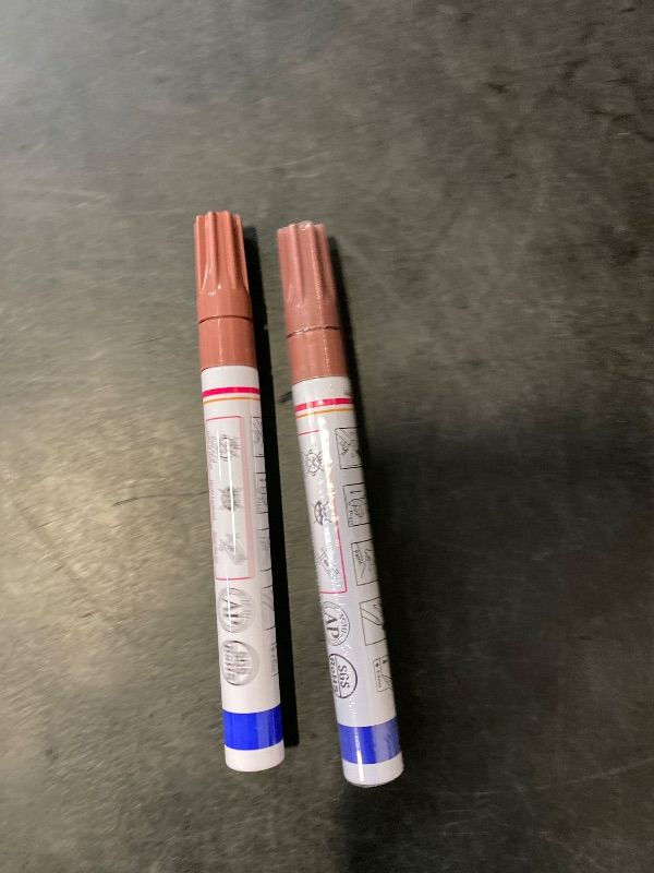 Photo 1 of Brown Paint Markers, 2 Pack Oil-Based Waterproof Quick Dry Permanent Paint Pen Set for Rocks Painting, Wood, Fabric, Plastic, Canvas, Glass, Mugs, Metal, Tire, Stone, DIY Craft