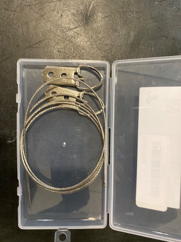 Photo 1 of Karosom Picture Hanging Wire Kit - 25kg Load Capacity, 2 Pack Adjustable Stainless Steel Wire Rope with D Ring, for Hanging Mirror, Light Lamp, Basket Flowerpot and Decor