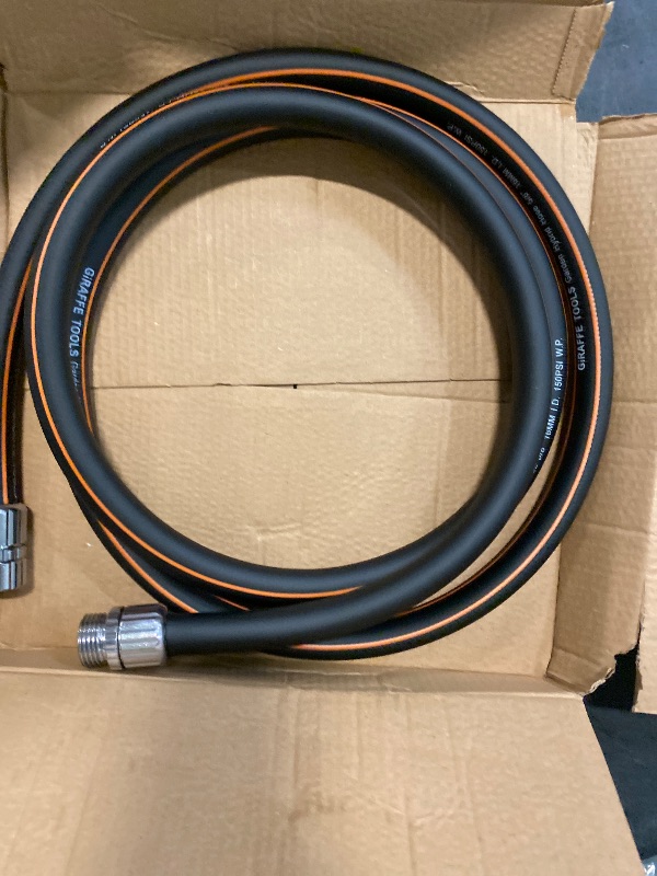 Photo 1 of Giraffe Tools Leader Hose 8ft x 5/8", Custom Length, Heavy Duty, No Kink, Flexible, Rubber Garden Hose, Leakproof Water Hose with Male to Female Fittings, 600 Burst PSI