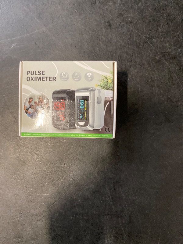 Photo 1 of Fingertip Pulse Oximeter Blood Oxygen Saturation Monitor Pulse Ox, Heart Rate and Fast Spo2 Reading Oxygen Meter with OLED Screen Included Lanyard and 2 X AAA Batteries
