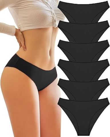 Photo 1 of SIZE L Knowyou Womens Underwear Cotton Cheeky Panties for Women Cute Stretch Bikini Breathable Panties for Ladies 6Pack