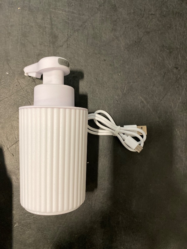 Photo 1 of Automatic Soap Dispenser Liquid Touchless: 9oz White Plastic - Rechargeable Electric Smart 3 Level Adjustable Auto Hand Soap Dispenser - Dish Bathroom Kitchen