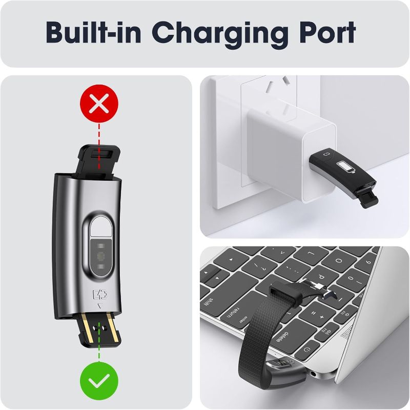 Photo 1 of Black PIVHH Fitness Tracker with Heart Rate Blood Monitor, Sleep Tracker, Step Count, Alarm, Walking, Running & Biking Modes– Charger Not Included - Charges Through Computer