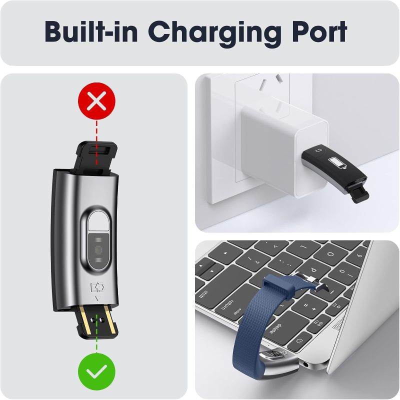 Photo 1 of Blue PIVHH Fitness Tracker with Heart Rate Blood Monitor, Sleep Tracker, Step Count, Alarm, Walking, Running & Biking Modes– Charger Not Included - Charges Through Computer