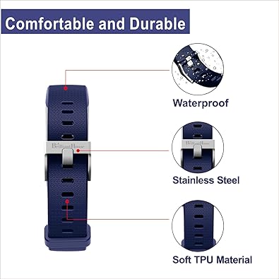 Photo 1 of Blue PIVHH Fitness Tracker with Heart Rate Blood Monitor, Sleep Tracker, Step Count, Alarm, Walking, Running & Biking Modes– Charger Not Included - Charges Through Computer