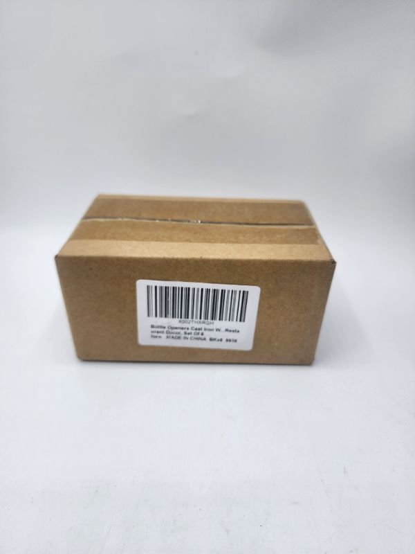 Photo 1 of 6 Pack Black Bottle Cap Opener Wall Mounted Cast Iron Beer Bottle Opener, Stationary Bottle Top Opener Open Here Embossed