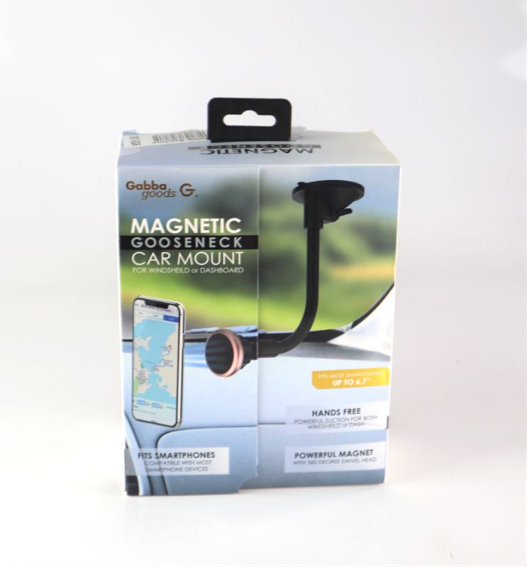 Photo 1 of GABBAGOODS Magnetic Goose Neck Car Mount Is Flexible 360 Degree Rotation Includes Car Mount and Metal Plate for Smartphone