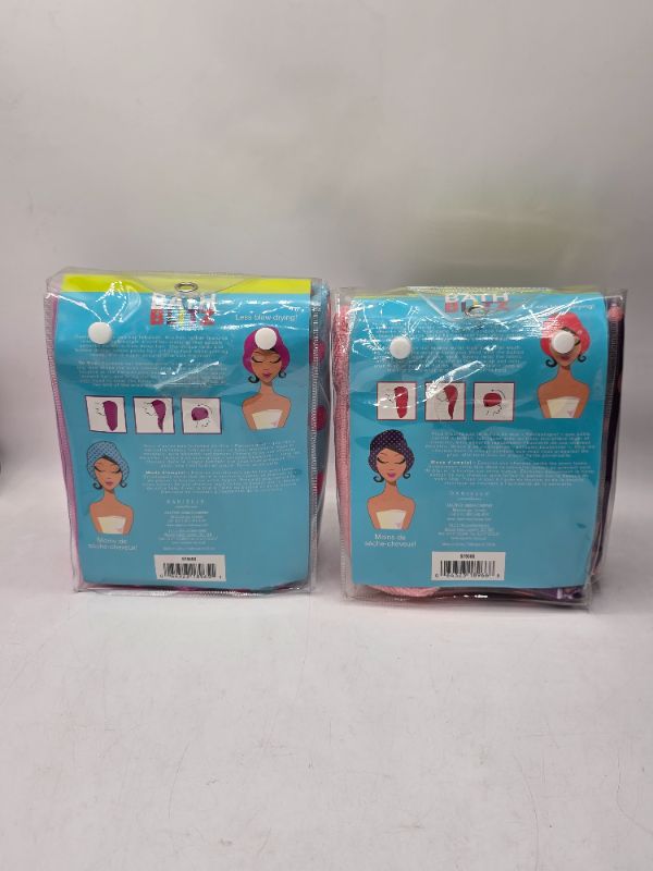 Photo 1 of 4 Bath Blitz Microfiber Turban Towels 4 Different Colors For More Fun Faster Drying Time - Less Damage From Generic Towels - Leaving Hair Soft & Smooth New