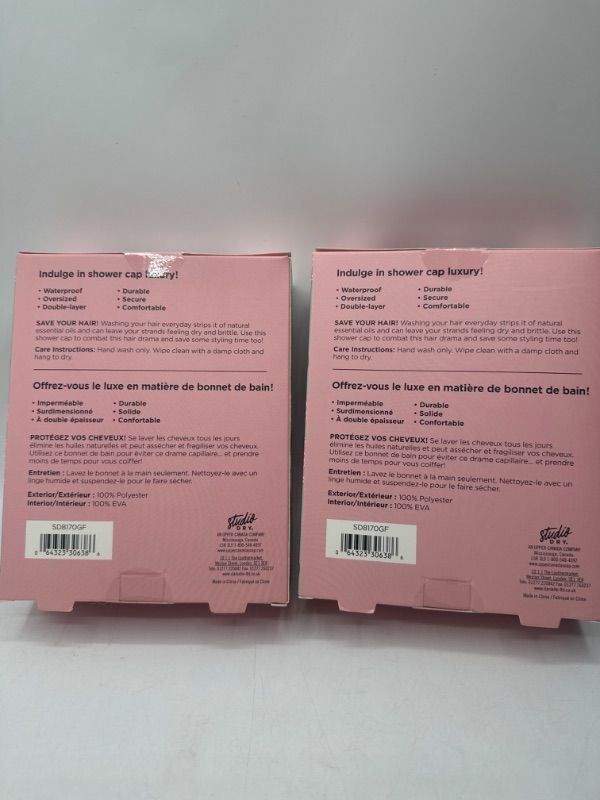 Photo 1 of 2 Pack Studio Dry Grapefruit Style Shower Caps 100% Waterproof Double Layered Durable New