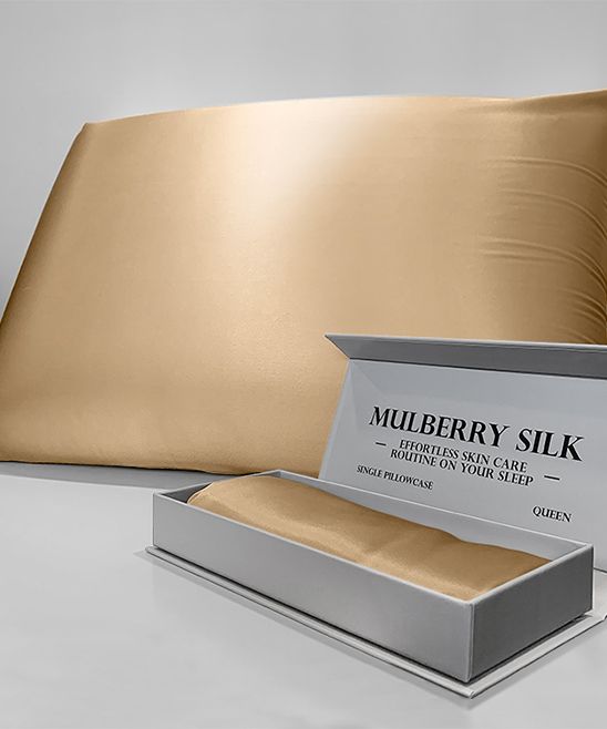 Photo 1 of King Lavender and Chamomile Pillow Cases Gold - Gold Mulberry Silk Pillowcase