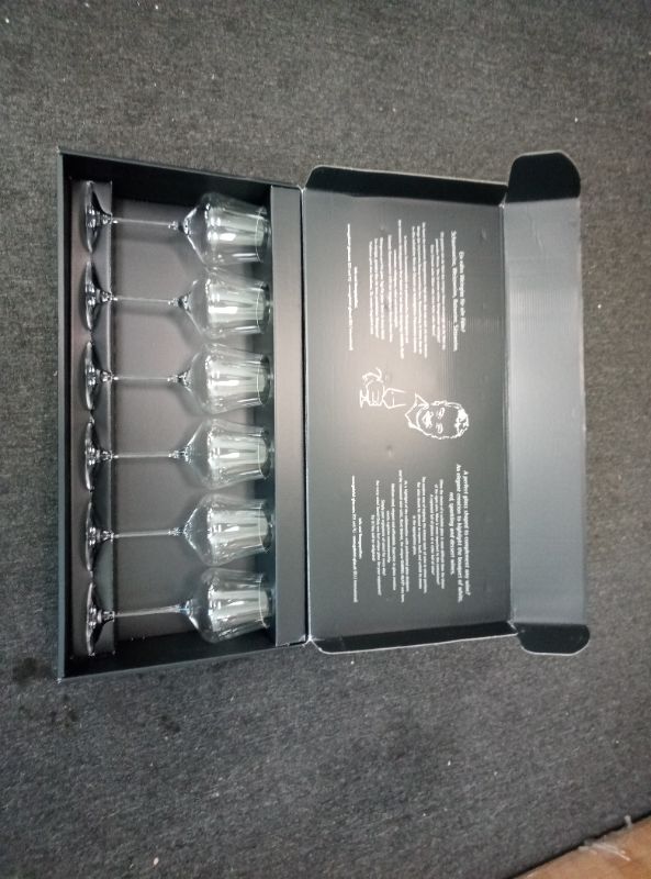 Photo 1 of Gabriel-Glas Crystal Wine Glasses, Set of 6 with Gift Box - Premium, Universal Wine Glass for Red and White Wine - Dishwasher Safe, Lead-Free, 16 oz