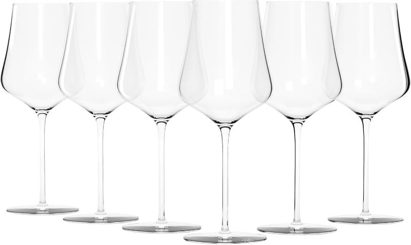 Photo 1 of Gabriel-Glas Crystal Wine Glasses, Set of 6 with Gift Box - Premium, Universal Wine Glass for Red and White Wine - Dishwasher Safe, Lead-Free, 16 oz