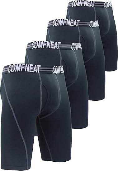 Photo 1 of (XL) Comfneat Men's 9" Long Boxer Briefs Sports Performance Breathable Underwear 4-Pack